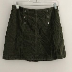 Army green corduroy mini skirt!